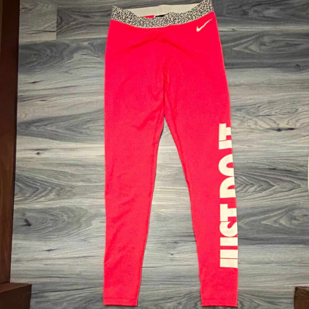 Nike Pro Dri-FIT Leggings Women’s Medium Pink JUST DO IT Compression leggings